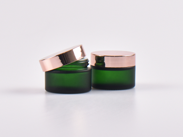 Grünglasdose, 30ml, mit Deckel rosé