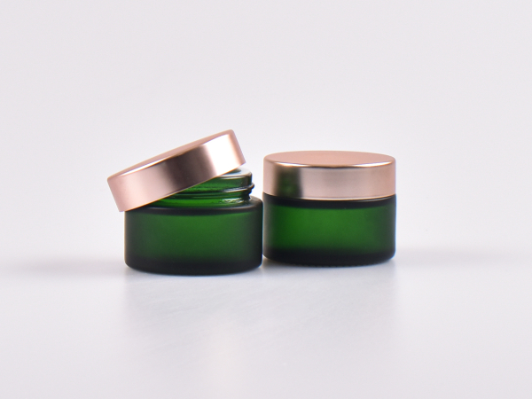Grünglasdose, 30ml, mit Deckel rosé