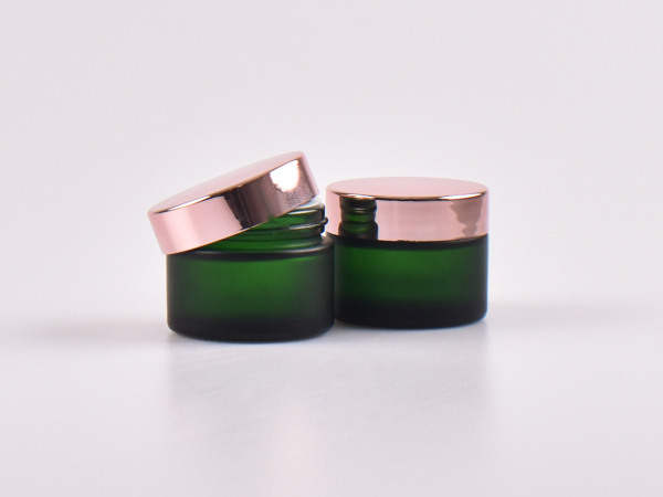 Grünglasdose, 50ml, mit Deckel rosé