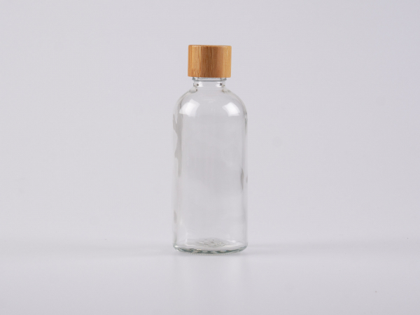 Glasflasche-mit-Schraubverschluss-Tropfmontur-Bambus