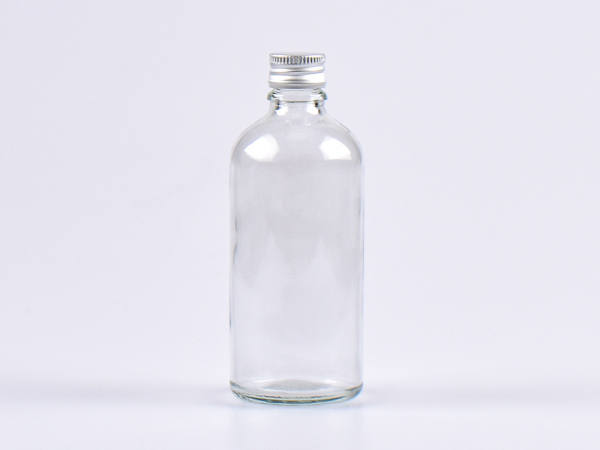 Klarglasflasche 100ml, mit Aludeckel