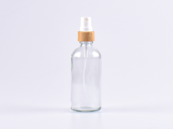 Klarglasflasche 100ml, mit Zerstäuber Bambus