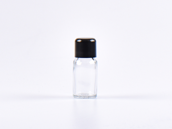 Klarglasflasche 10ml, mit Schraubverschluss schwarz