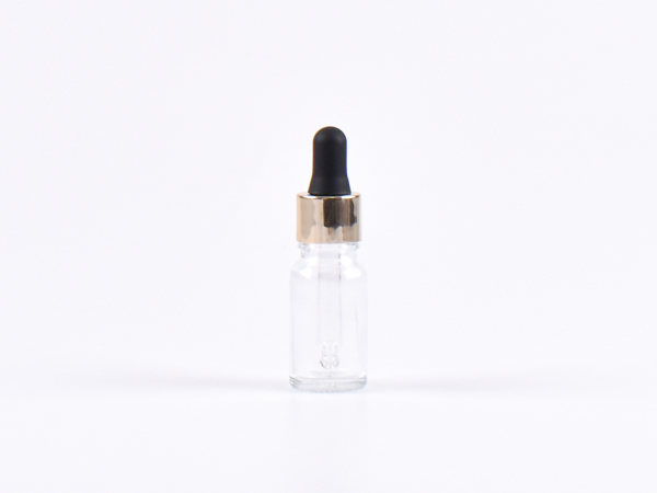 Klarglasflasche 10ml, mit Pipette gold