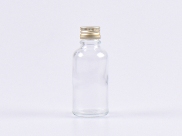 Klarglasflasche 30ml, mit Aludeckel