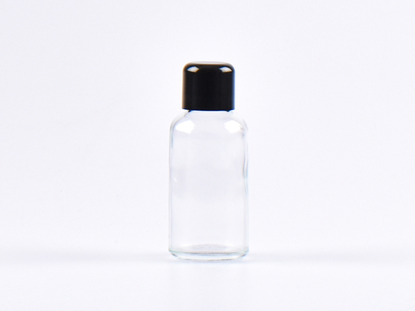 Klarglasflasche 30ml, mit Tropfmontur schwarz