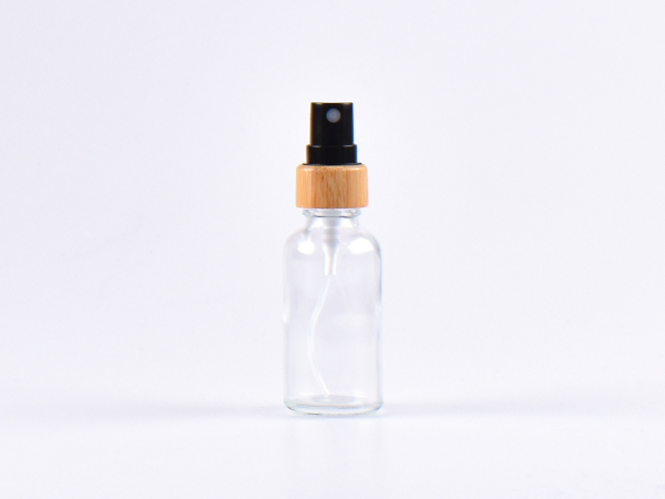 Klarglasflasche 30ml, mit Zerstäuber Bambus