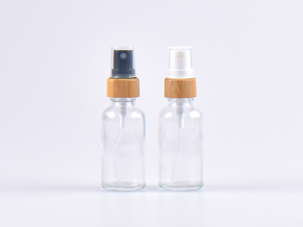 Klarglasflasche 30ml, mit Zerstäuber Bambus