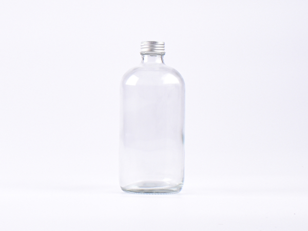 Klarglasflasche 500ml, mit Schraubverschluss Aluminium