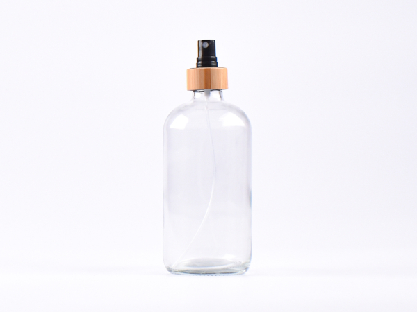 Klarglasflasche 500ml, mit Zerstäuber Bambus