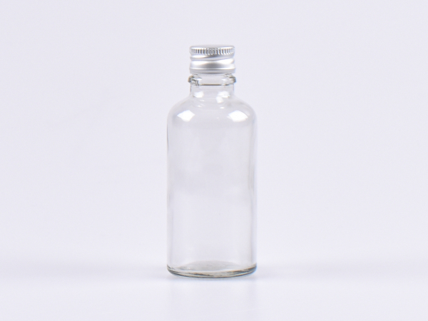 Klarglasflasche 50ml, mit Aludeckel