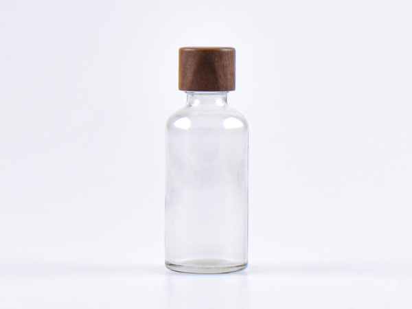 Klarglasflasche 50ml, mit Schraubverschluss Walnut