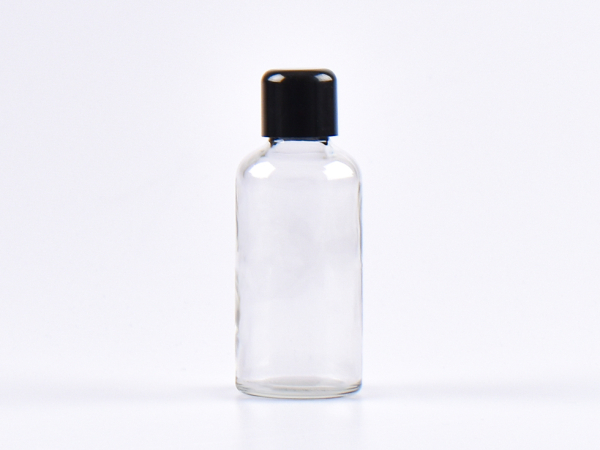 Klarglasflasche 50ml, mit Tropfmontur schwarz