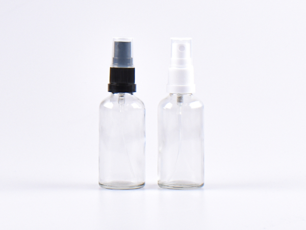 Klarglasflasche 50ml, mit Zerstäuber Kunststoff