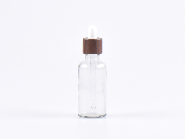 Klarglasflasche 50ml, mit Pipette Walnut