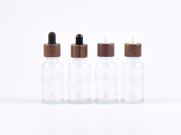 Klarglasflasche 50ml, mit Pipette Walnut