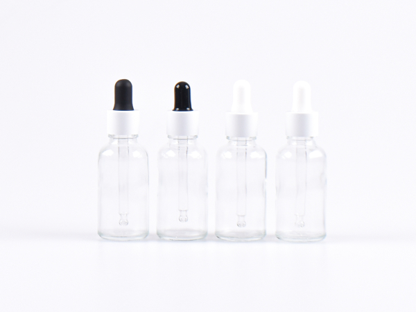 Klarglasflasche 50ml, mit Pipette weiss