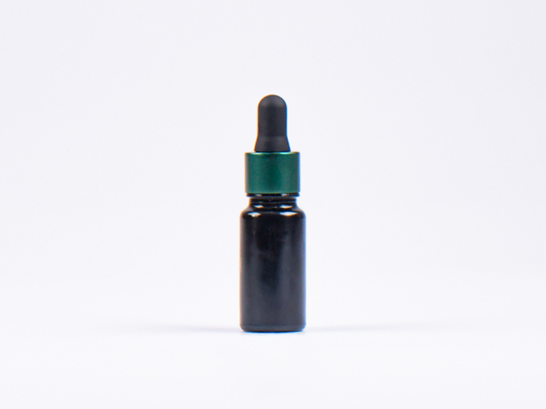 MIRON Violettglasflasche 10ml, mit Pipette grün-matt