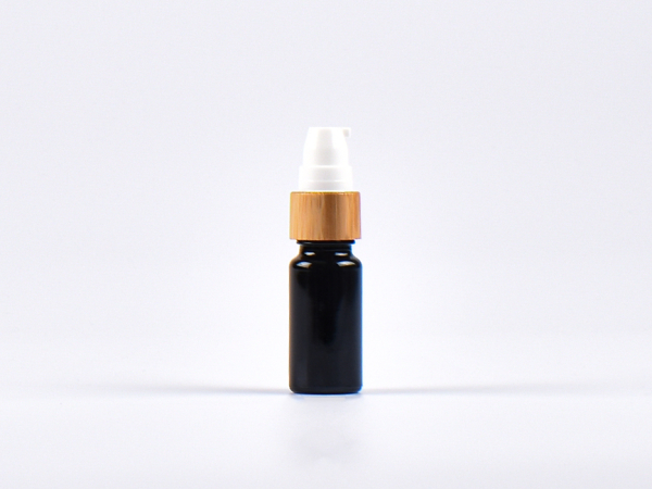 MIRON Violettglasflasche 10ml, mit Lotionspumpe Bambus