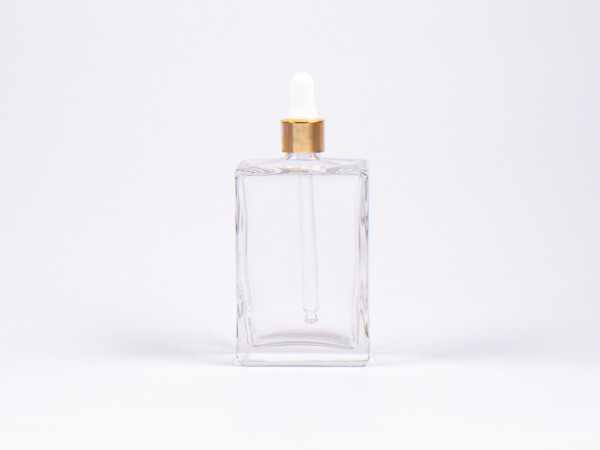 Klarglasflasche Miro 100 ml - Pipette gold