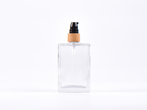 Klarglasflasche Miro 100 ml - Lotionspumpe Bambus