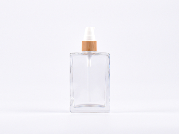 Klarglasflasche Miro 100 ml - Lotionspumpe Bambus