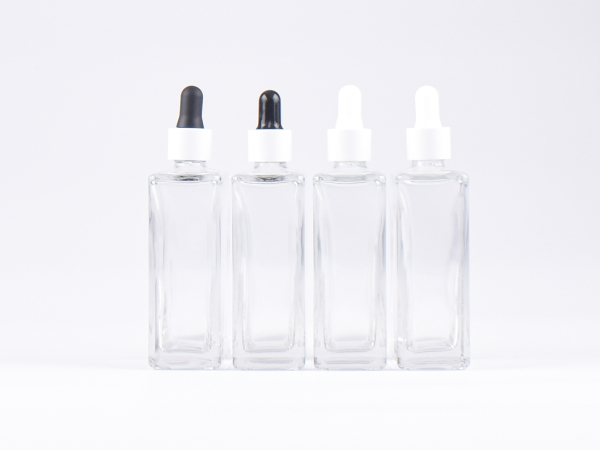 Klarglasflasche "Miro" 100ml, mit Pipette weiss
