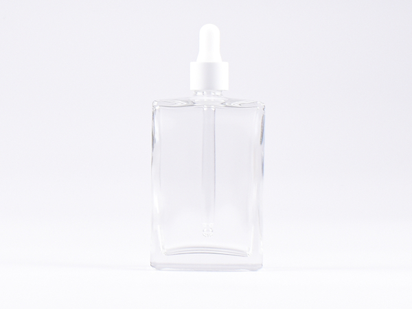 Klarglasflasche "Miro" 100ml, mit Pipette weiss