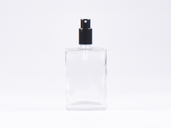 Klarglasflasche "Miro" 100ml, mit Zerstäuber Aluminium, 4 Color