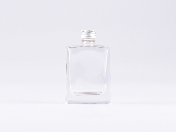 Klarglasflasche "Miro" 50ml, mit Schraubverschluss Aluminium