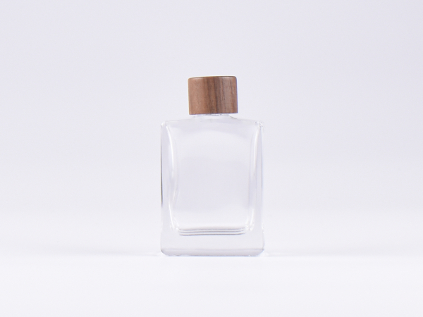 Klarglasflasche "Miro" 50ml, mit Schraubverschluss Walnut