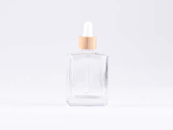 Klarglasflasche "Miro" 50ml, mit Pipette Bambus