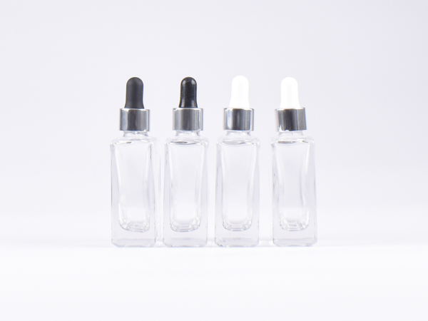 Klarglasflasche Miro 50 ml - Pipette silber glanz