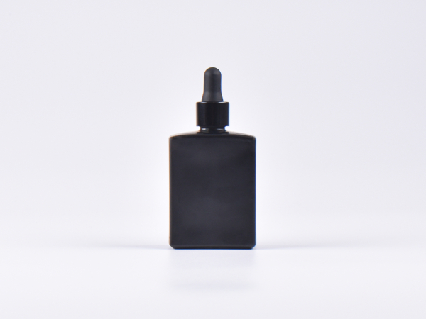 Schwarzglasflasche "Miro" 50ml, mit Pipette schwarz