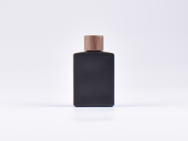 Schwarzglasflasche "Miro" 50ml, mit Tropfmontur Walnut