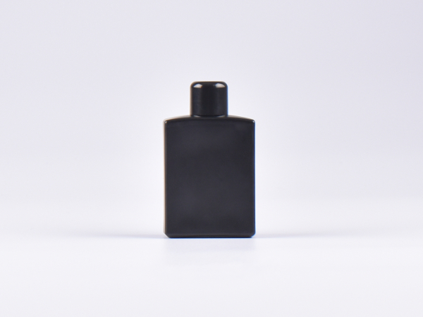 Schwarzglasflasche "Miro" 50ml, mit Schraubverschluss schwarz