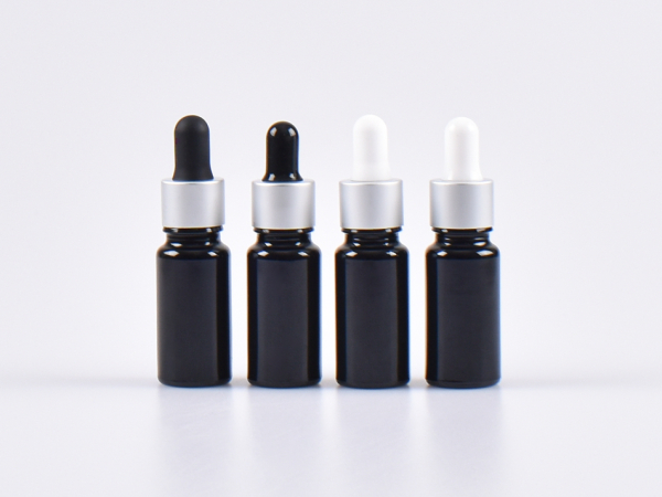 MIRON Violettglasflasche 10ml, mit Pipette silber-matt
