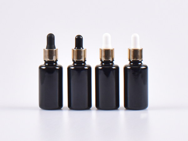 MIRON Violettglasflasche 30ml, mit Pipette gold