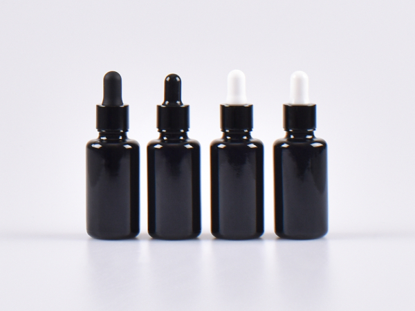 MIRON Violettglasflasche 30ml, mit Pipette schwarz