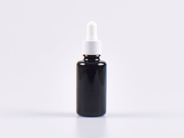 MIRON Violettglasflasche 30ml, mit Pipette weiss