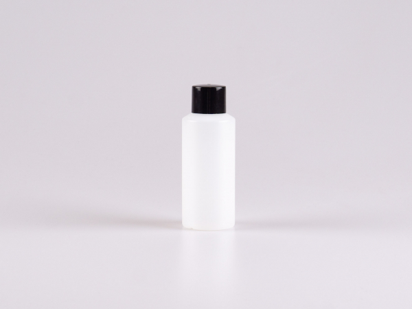 Flasche "Nasa" 100ml, LDPE, mit Schraubverschluss weiss/schwarz