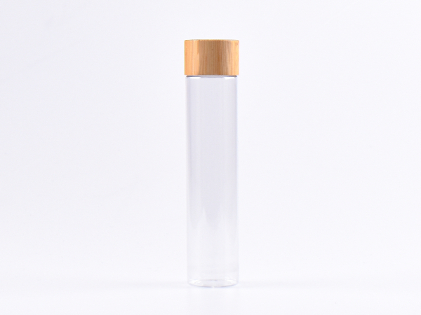 PET Röhrchen, 100ml, Schraubverschluss Bambus