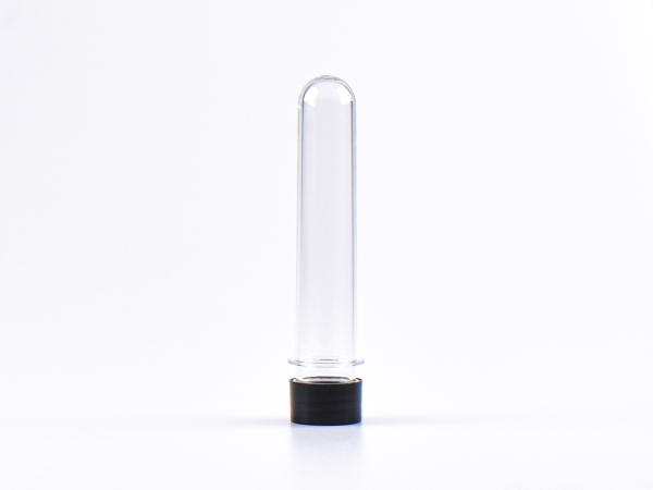 PET Röhrchen, 80ml, Schraubverschluss schwarz