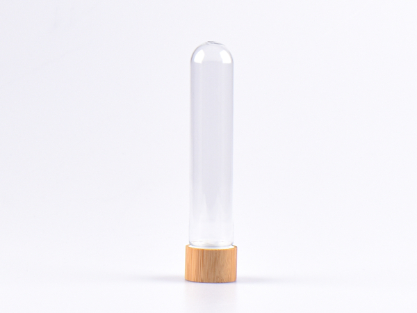 PET Röhrchen, 80ml, Schraubverschluss Bambus