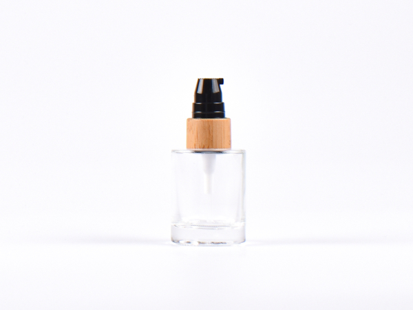 Glasflasche "Raoul" 30ml, mit Lotionspumpe Bambus