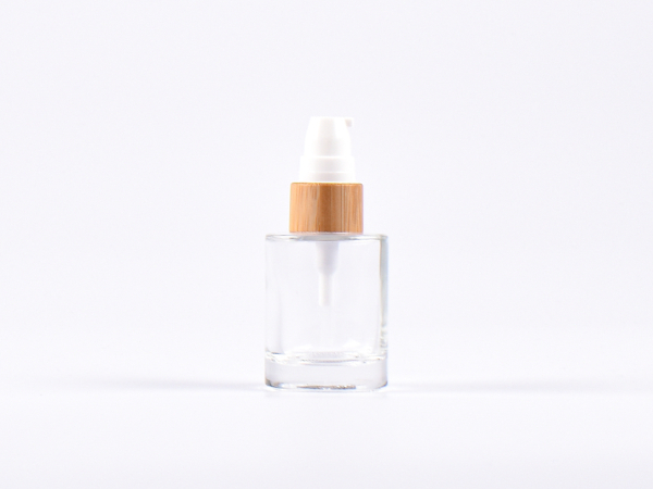 Glasflasche "Raoul" 30ml, mit Lotionspumpe Bambus