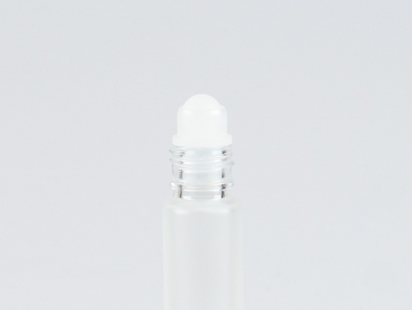 Roll-On-Flasche, säuremattiertes Glas,10ml, Deckel Bambus