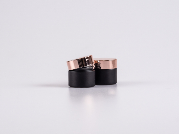 Schwarzglasdose, 10ml, mit Deckel rosé