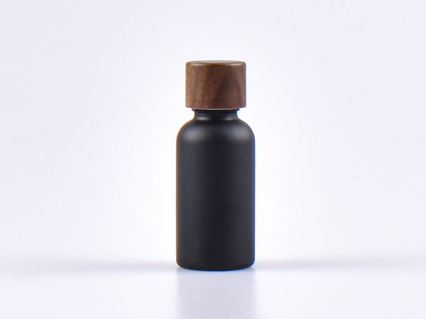 Schwarzglasflasche 30ml, mit Schraubverschluss Walnut