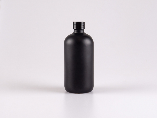 Schwarzglasflasche 500ml, mit Schraubverschluss schwarz